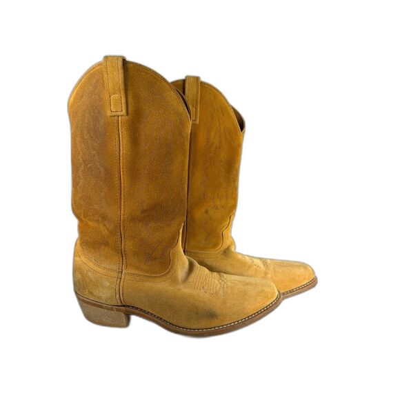 Vintage Laredo Cowboy Boot Mens 10.5 Extra Wide Drew 68216 Tan Suede Western EW main image 6